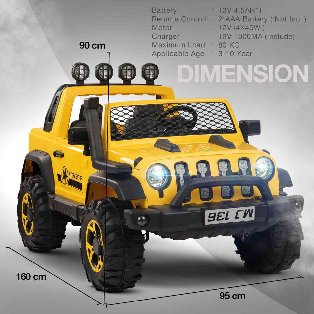 Atom Big jeep 2seater yellow